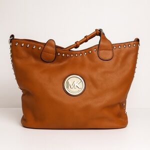 MICHAEL KORS LEATHER STUDDED TOTE